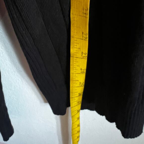 Guess Black Ribbed Sweater Mens 100% Cotton Minimalist Y2K Classic Medium - Picture 5 of 6